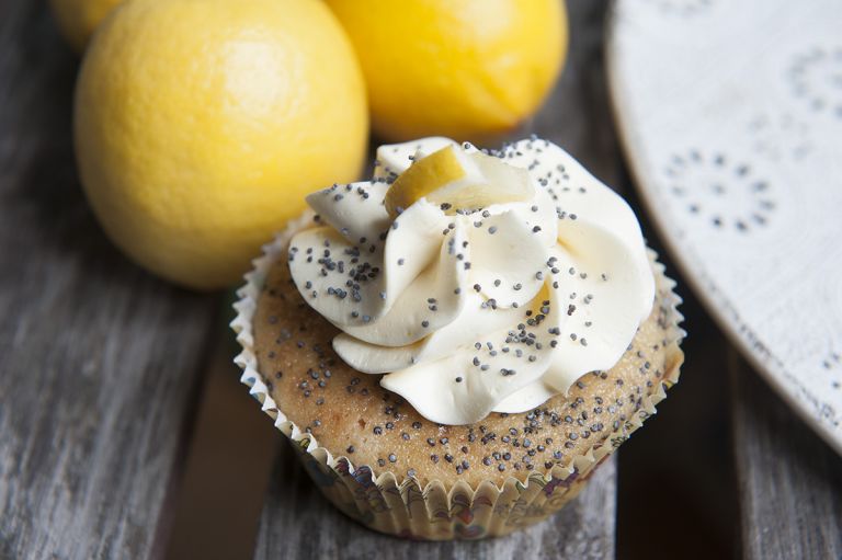 mák a citrón cupcake