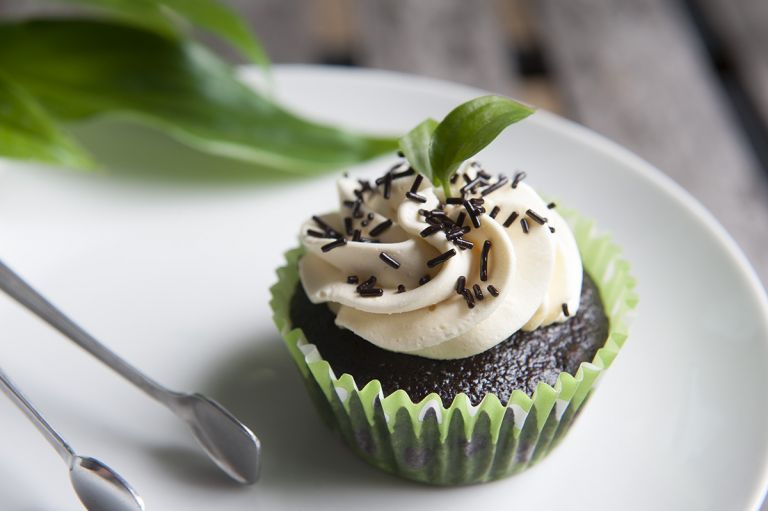 máta a čokoláda cupcake